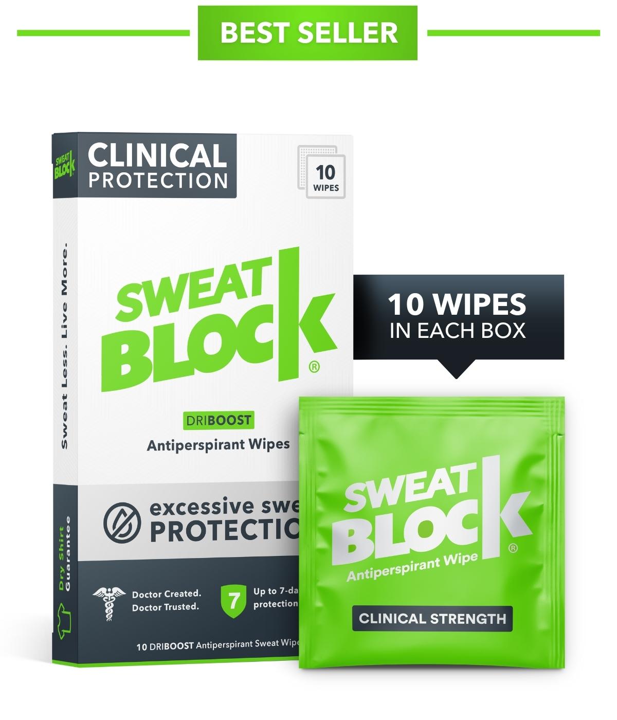 SweatBlock Antiperspirant Wipes for Excessive Sweating