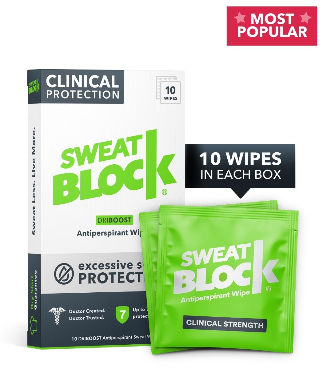 SweatBlock Clinical Antiperspirant Wipes with DRIBOOST®